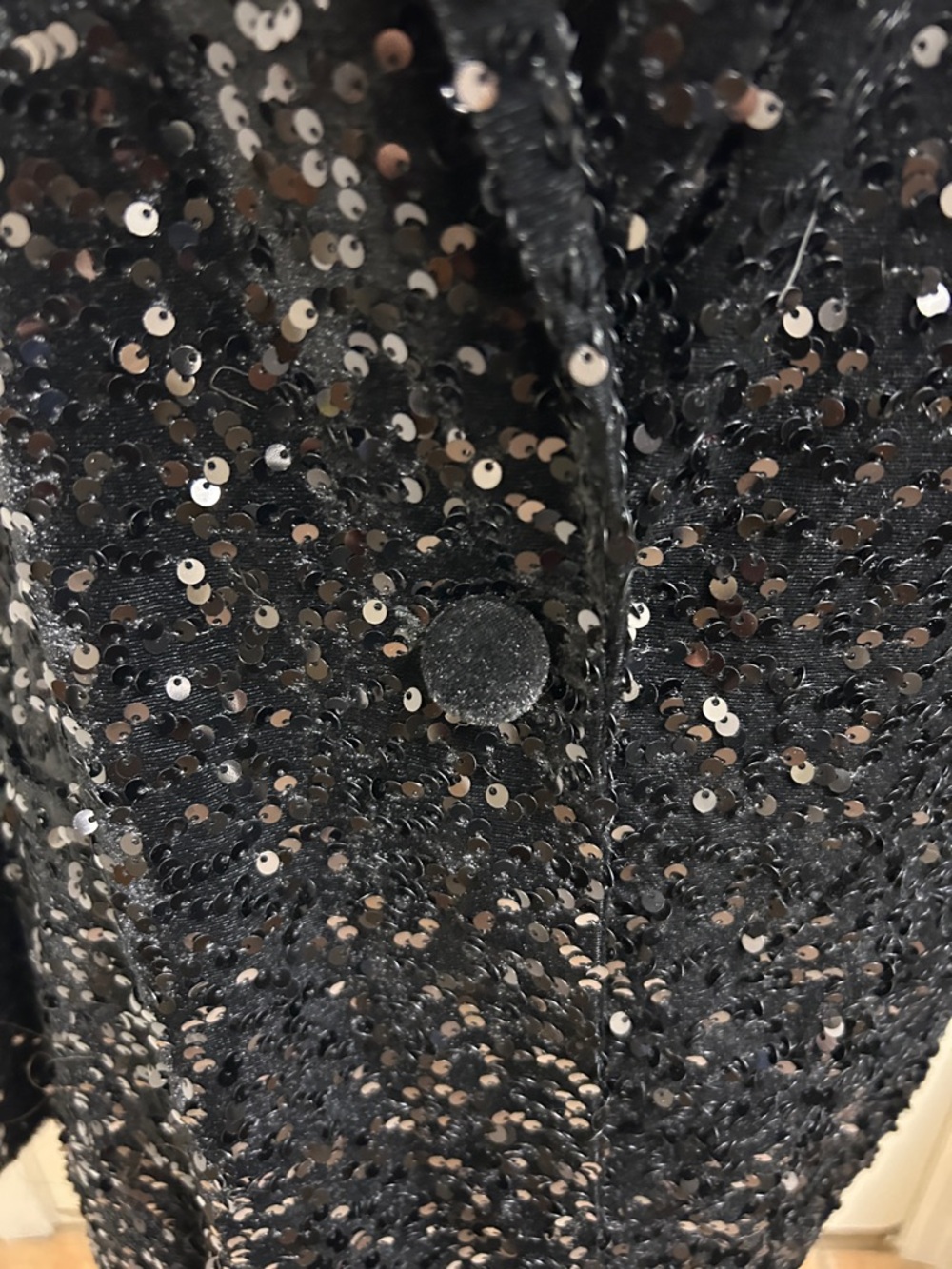 Joan Rivers Red Carpet Sequin Boyfriend Blazer, Size XL, Black - Picture 3 of 11